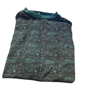 Hang ten vintage Teal and Black Geometric Patterned Top excellent condition L